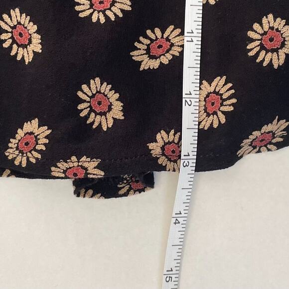 Lush Black, Pink, Floral Feminine Daisy Boho Camisole Spaghetti Strap Top, S - Picture 11 of 11